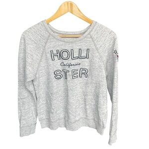 Hollister Sweatshirt Women's Grey Pullover Small Y2K Streetwear Spellout Small